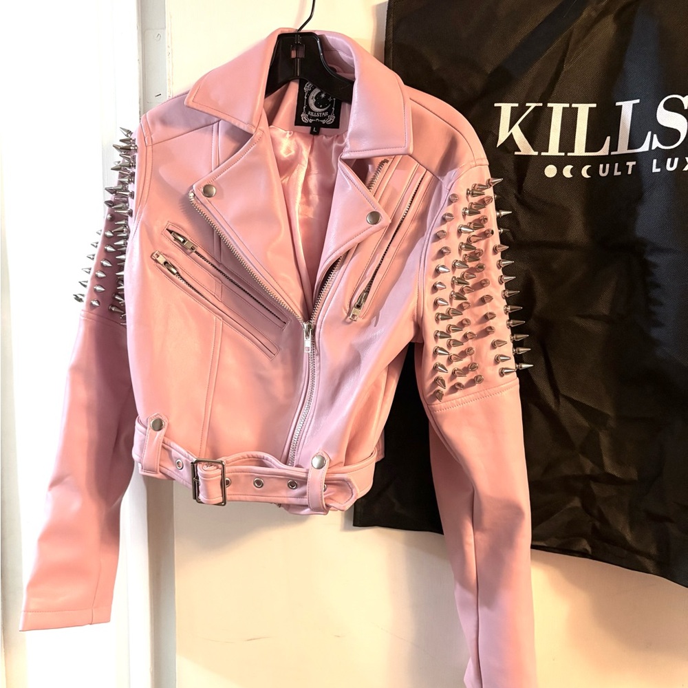 Killstar pink faux leather jacket